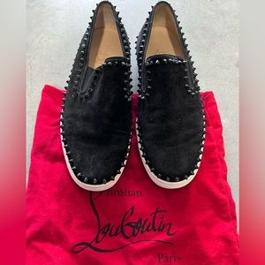 christian louboutin studded loafers